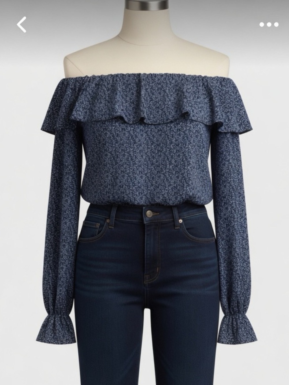 MICHAEL KORS Navy Floral Blouse Size Small Petite